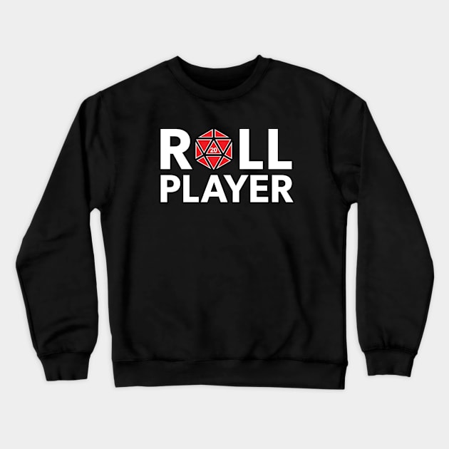 Roll Player (Red d20) Crewneck Sweatshirt by NashSketches